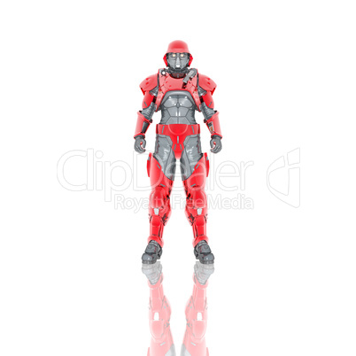 3d soldier in a gas mask isolated on a white