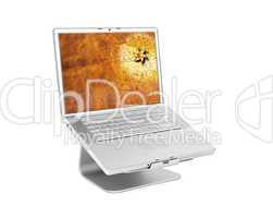 Laptop with golden star on screen