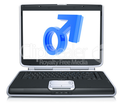 mars symbol on laptop screen