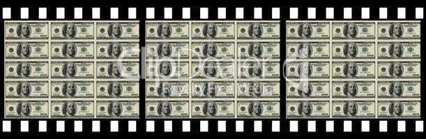 film with 100 us dollar notes