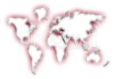 blurred world map silhouette