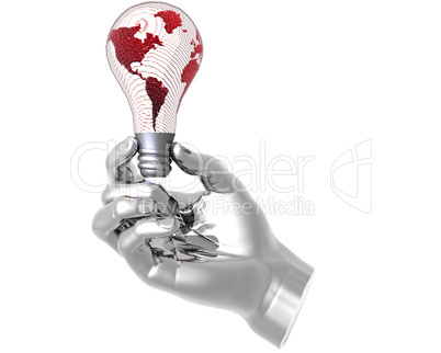 3D lamp earth textured in 3D hand