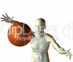 cyber boy with basket ball