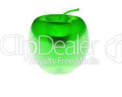 3D transparent green apple