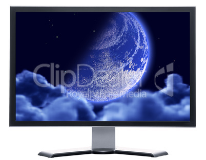 monitor with Lunar sky