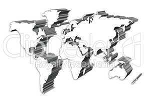 world map silhouette isolated on white