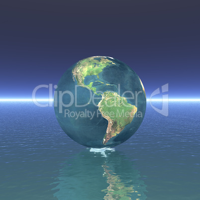 3D globe on water