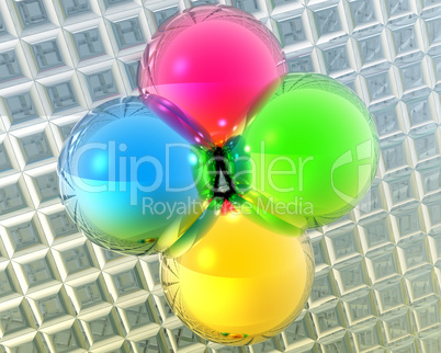 4 clolr metal bright balls