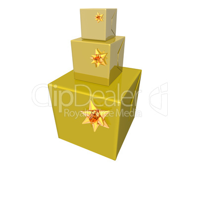 Christmas presents and gifts box isolated on a white