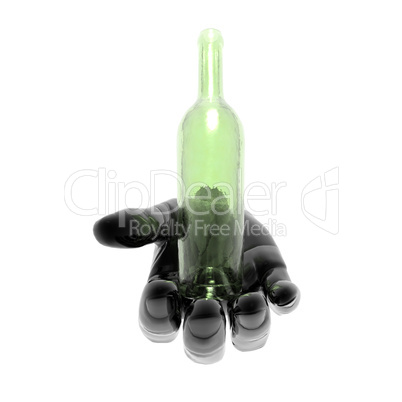 hand with bottle