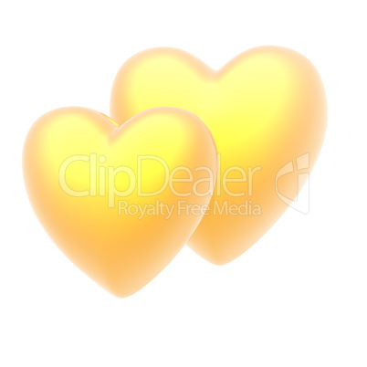 golden heart on a white background