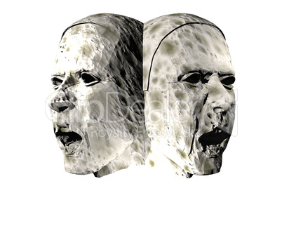3D stone heads