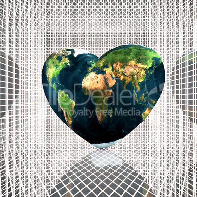heart with earth texture