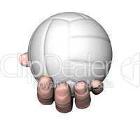 hand with volleyball