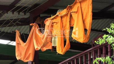 Monk Robes Hanging On The Line