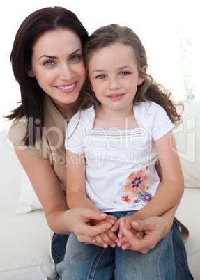 Portrait of a beautiful mother with her daughter