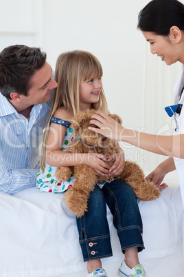Smiling little girl during a medical visit