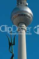 Dreizack des Meeresgottes vom Neptunbrunnen vor dem Fernsehturm in Berlin