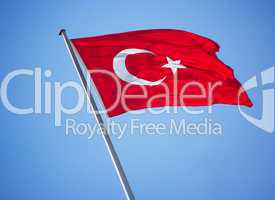 Flagge Fahne der Türkei an einem Fahnenmast