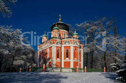 Russisch orthodoxe Kirche im Winter Nähe Potsdam