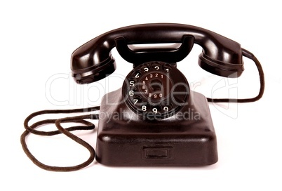 Nostalgisches Telefon mit Wählscheibe in Freistellung