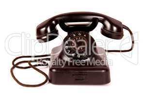 Nostalgisches Telefon mit Wählscheibe in Freistellung