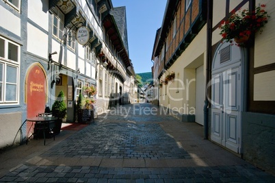 Fachwerkhäuser einer  Gasse in Wernigerode im Harz