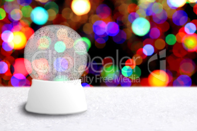 Empty Christmas Snow Globe With Holiday Background