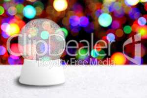 Empty Christmas Snow Globe With Holiday Background