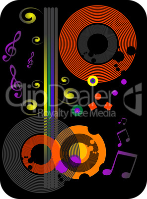 Music, disco themed illustration