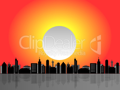 Vector illustration of a cityscape scene