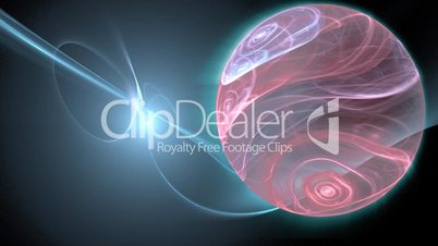 pink sphere on blue motion background d2995