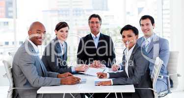 Business group showing ethnic diversity in a meeting