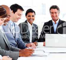 A diverse business group in a meeting