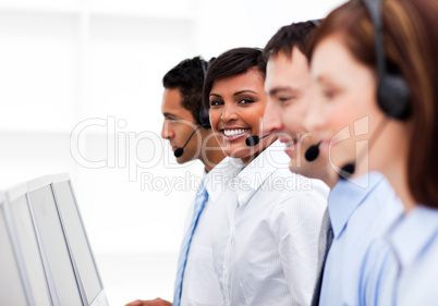 Customer service agents in a call center