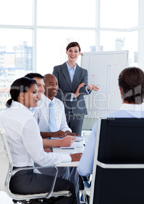 Portrait of business people discussing a new strategy
