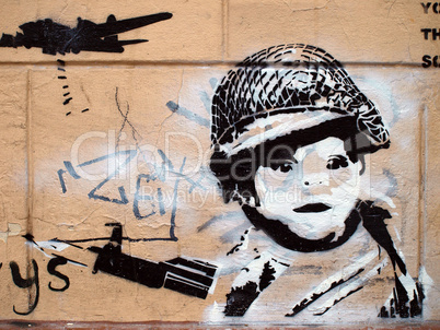 Streetart - Kinder im Krieg