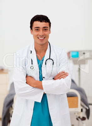 Attractive male doctor  in the hospital