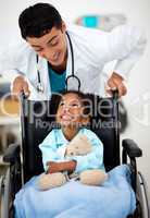 Young Doctor with a sick child