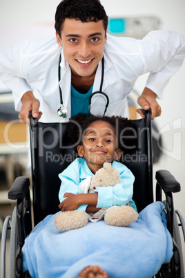 Young Doctor with a sick child