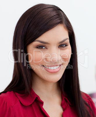 Close-up of a beautiful businesswoman