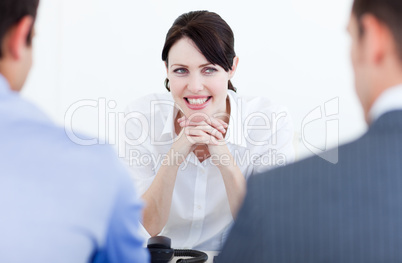 Smiling business people having a job interview