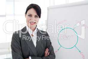 Portrait of a smiling businesswoman at a presentation