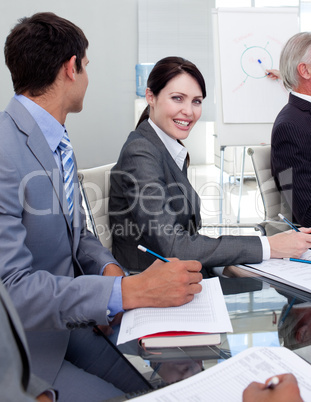 Young businesswoman smiling at the camera