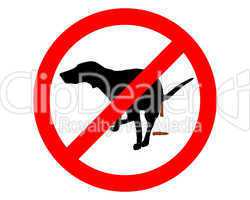 Verkehrsschild: Es ist Hunden nicht erlaubt hier ihr Geschäft zu erledigen