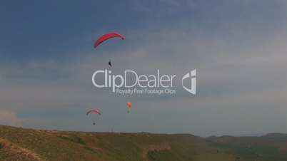 HD paragliding in blue sky
