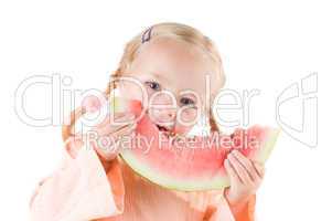 Girl eating watermelon