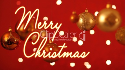 Merry Christmas und Christbaumkugeln