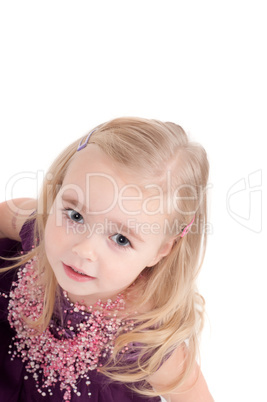 Studio shot of baby girl in gala dress