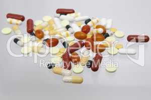 Different colorful medicine pills